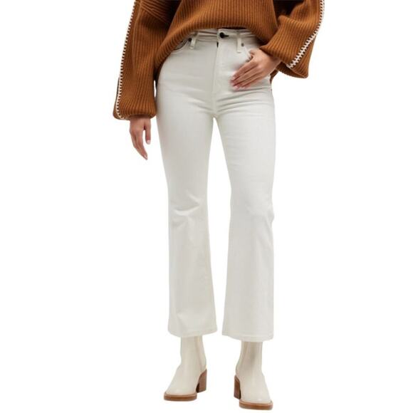rag & bone Nina High Rise Ankle Flare Size 25 White Jeans Stretch Denim *flaw - Picture 1 of 14